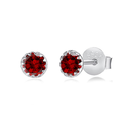 [Amore Jewels]Sparkling Colorful Round Shape Earrings