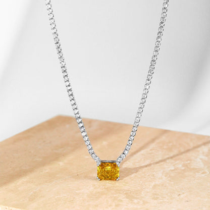 [Amore Jewels]4.0 Carat Elegant Radiant Cut Necklace