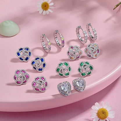 [Amore Jewels]Exquisite Flower Shape Daily Earrings