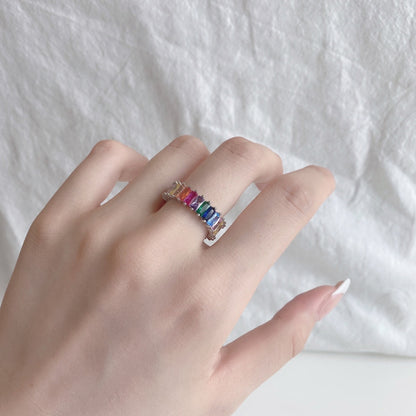 [Amore Jewels]Unique Colorful Radiant Cut RIng