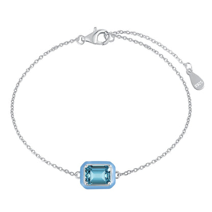 [Amore Jewels]2.0 Carat Sparkling Colorful Emerald Cut Daily Bracelet
