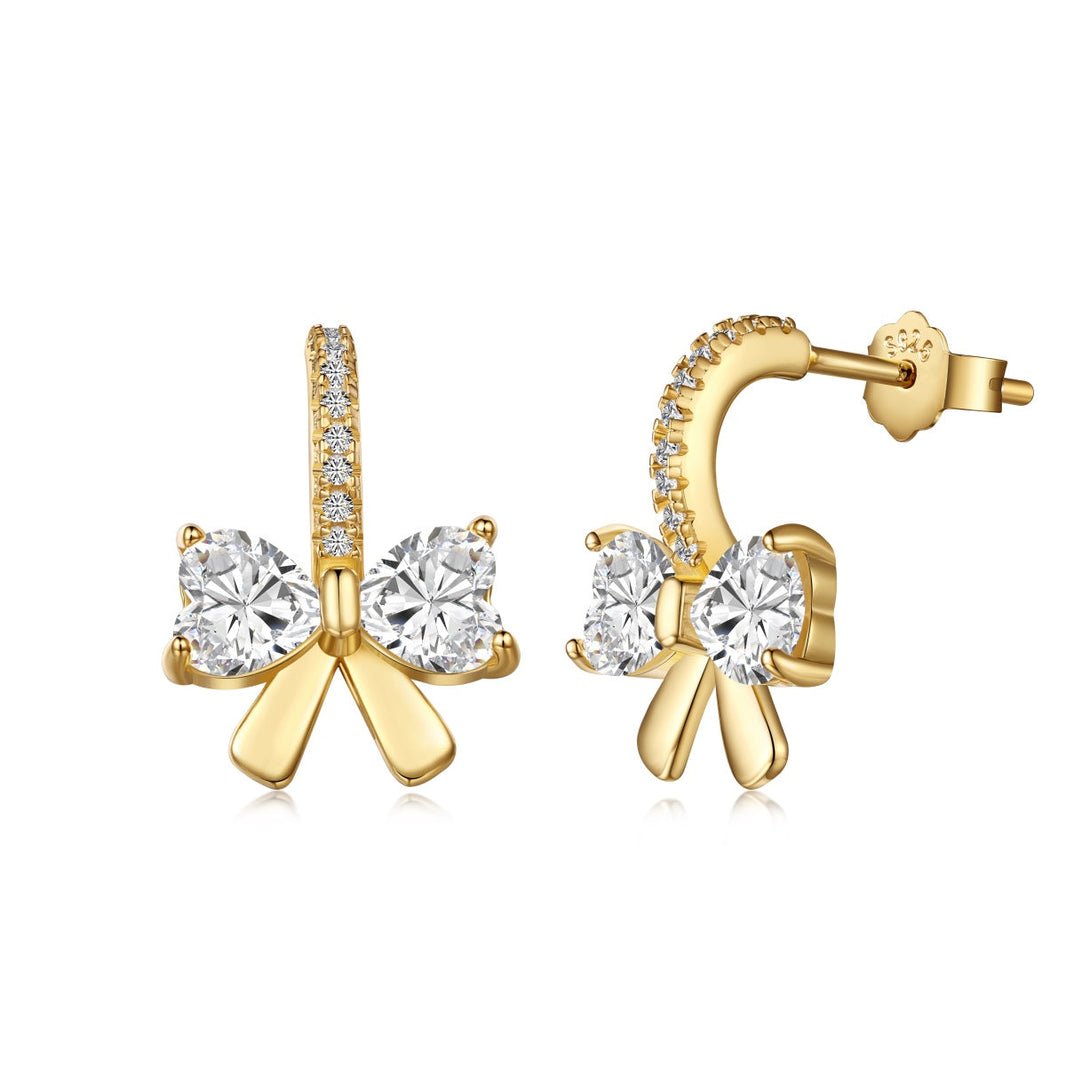 [Amore Jewels]Exquisite Earrings With Heart-Shaped Bow Design