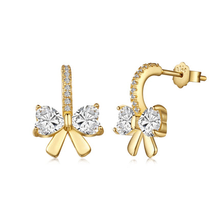 [Amore Jewels]Exquisite Earrings With Heart-Shaped Bow Design