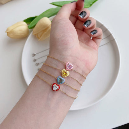 [Amore Jewels]Sparkling Romantic Heart Shape Lover Bracelet