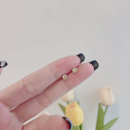 [Amore Jewels]Sparkling Colorful Round Shape Earrings