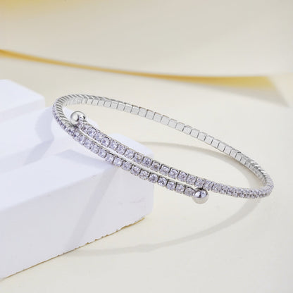 [Amore Jewels]Row of Diamonds Round Fashion Bracelet