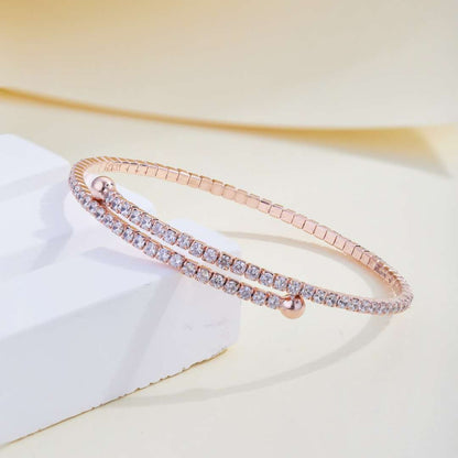 [Amore Jewels]Row of Diamonds Round Fashion Bracelet