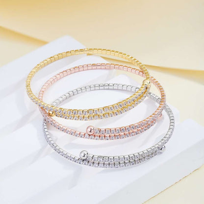 [Amore Jewels]Row of Diamonds Round Fashion Bracelet