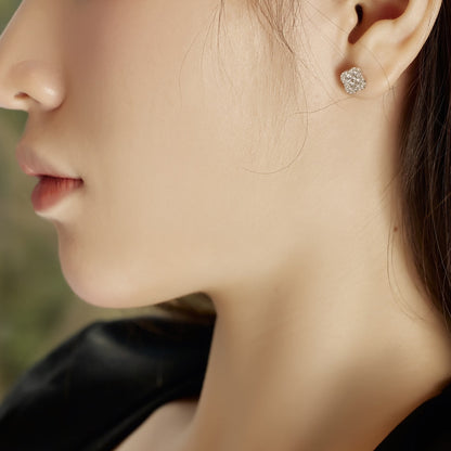 [Amore Jewels]Four-Leaf Clover Flower Shaped Earrings