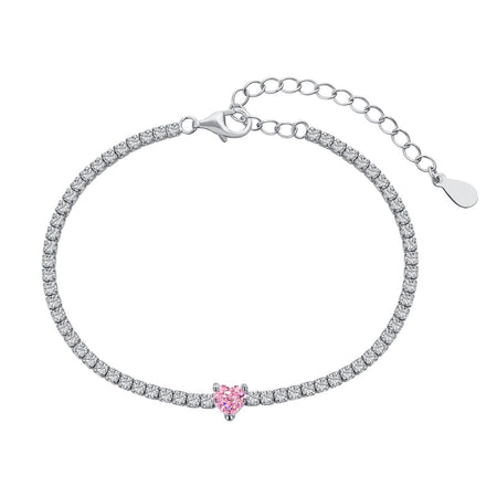 [Amore Jewels]0.5 Carat Elegant Romantic Heart Shape Lover Bracelet