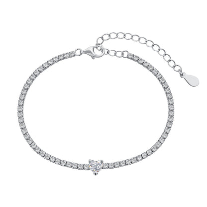 [Amore Jewels]0.5 Carat Elegant Romantic Heart Shape Lover Bracelet