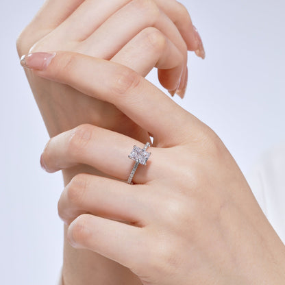 [Amore Jewels]2.0 Carat Dazzling Sparkling Radiant Cut Party Ring