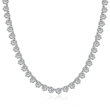 [Amore Jewels]Ornate Heart Cut Tennis Necklace
