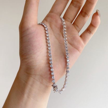 [Amore Jewels]Ornate Heart Cut Tennis Necklace