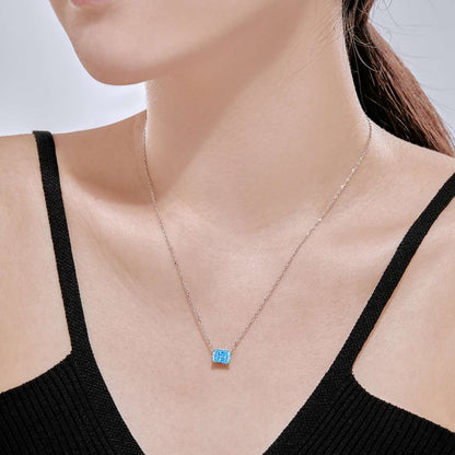 [Amore Jewels]Luxurious Square Shape Colorful Necalack