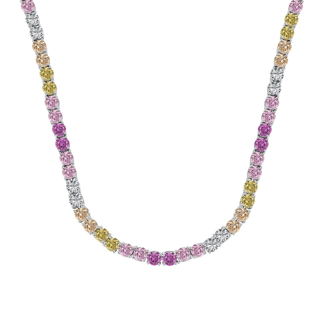 [Amore Jewels]Delicate Colorful Tennis Necklace