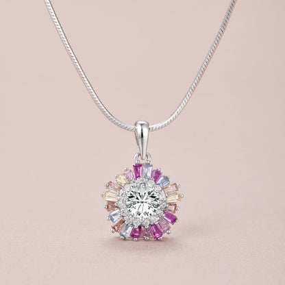 [Amore Jewels]Charming Flower Colorful Necklace