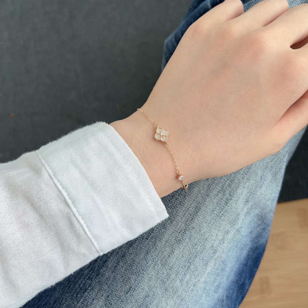[Amore Jewels]Delicate Four Leaf Clover Bracelet