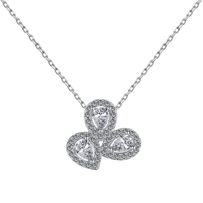 [Amore Jewels]Elegant Flower Shape Pear Cut Necklace
