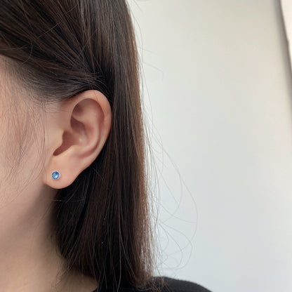 [Amore Jewels]Sparkling Colorful Round Shape Earrings