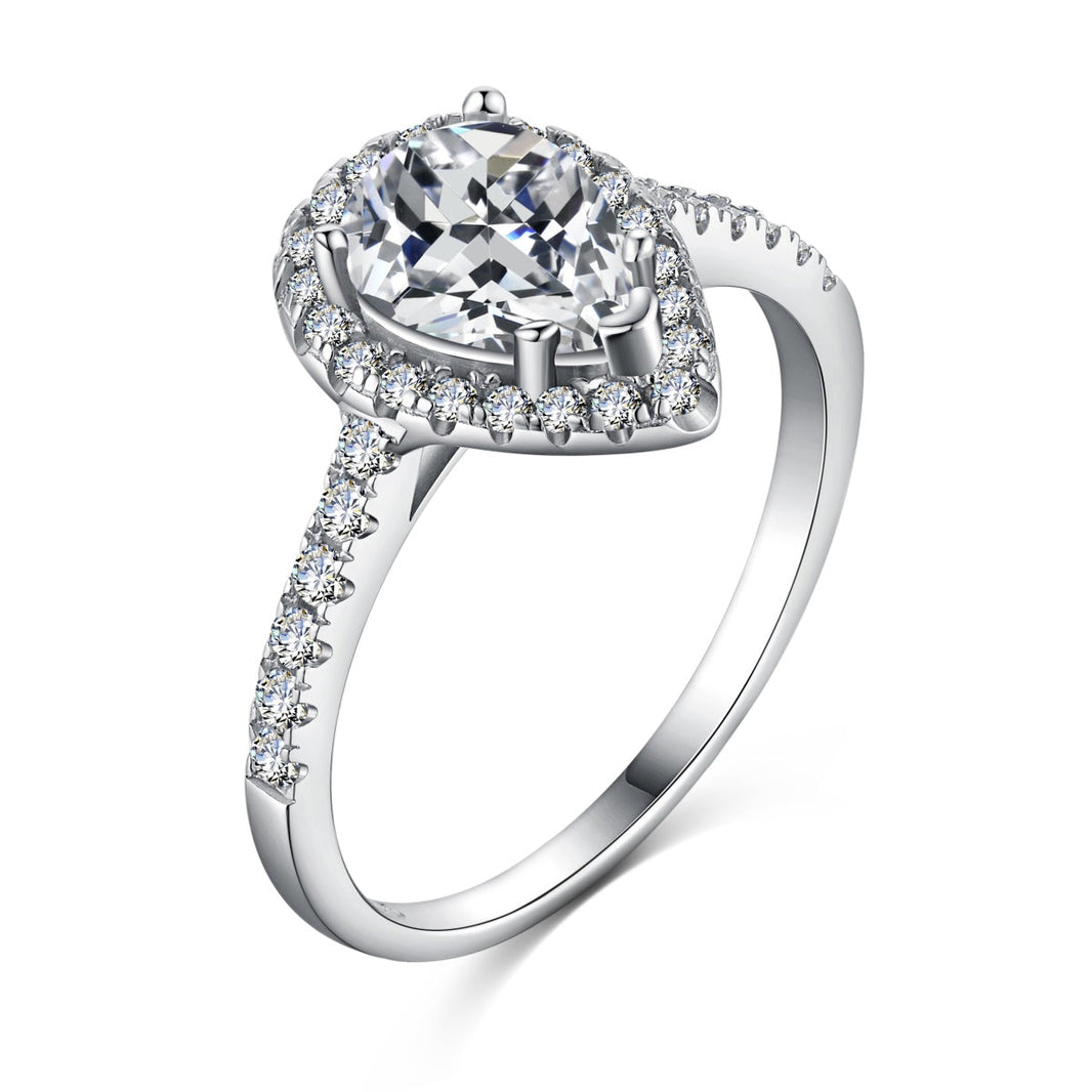 [Amore Jewels]1.0 Carat Luxurious Resplendent Water Drop Shape Wedding Ring