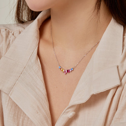 [Amore Jewels]Dainty Colorful Heart Necklace