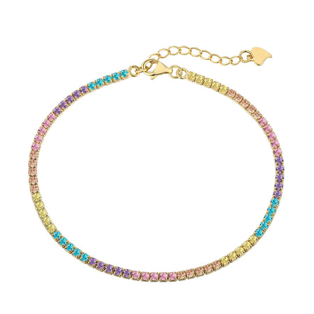 [Amore Jewels]Dazzling Colorful Round Cut Daily Bracelet
