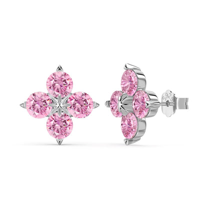 [Amore Jewels]Four-Leaf Clover Eight-Pointed Star Earrings
