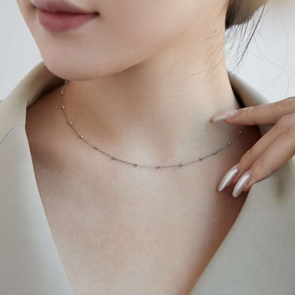 [Amore Jewels]Small Bead Clavicle Chain Simple Necklace