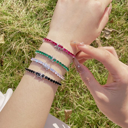 [Amore Jewels]Radiant Colorful Round Cut Party Bracelet
