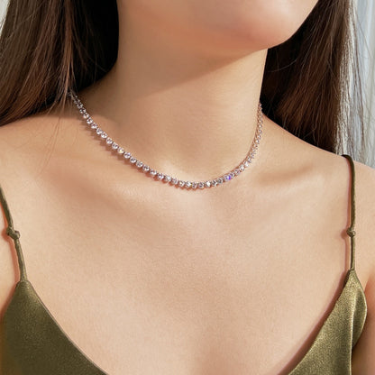 [Amore Jewels]Ornate Heart Cut Tennis Necklace