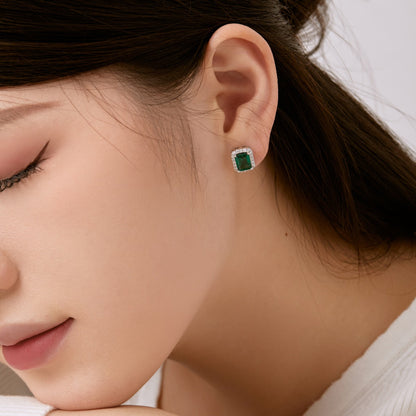 [Amore Jewels]Luxurious Dainty Emerald Cut Banquet Earrings