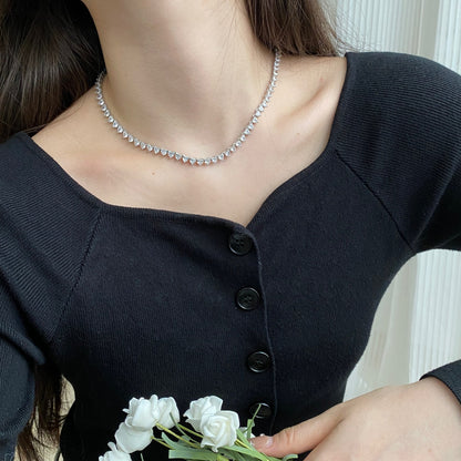 [Amore Jewels]Ornate Heart Cut Tennis Necklace