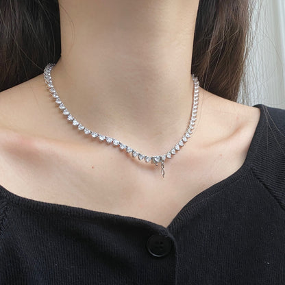 [Amore Jewels]Ornate Heart Cut Tennis Necklace