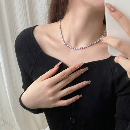 [Amore Jewels]Ornate Heart Cut Tennis Necklace