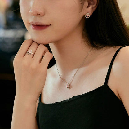 [Amore Jewels]Sparkling Delicate Water Drop Shape Daily Earrings
