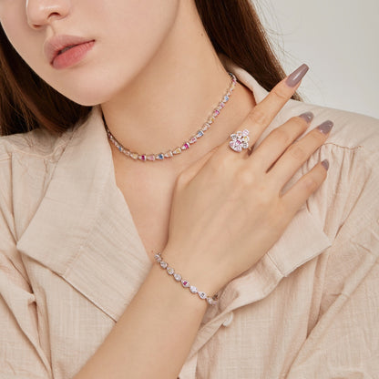 [Amore Jewels]Sparkling Colorful Water Drop Shape Daily Ring