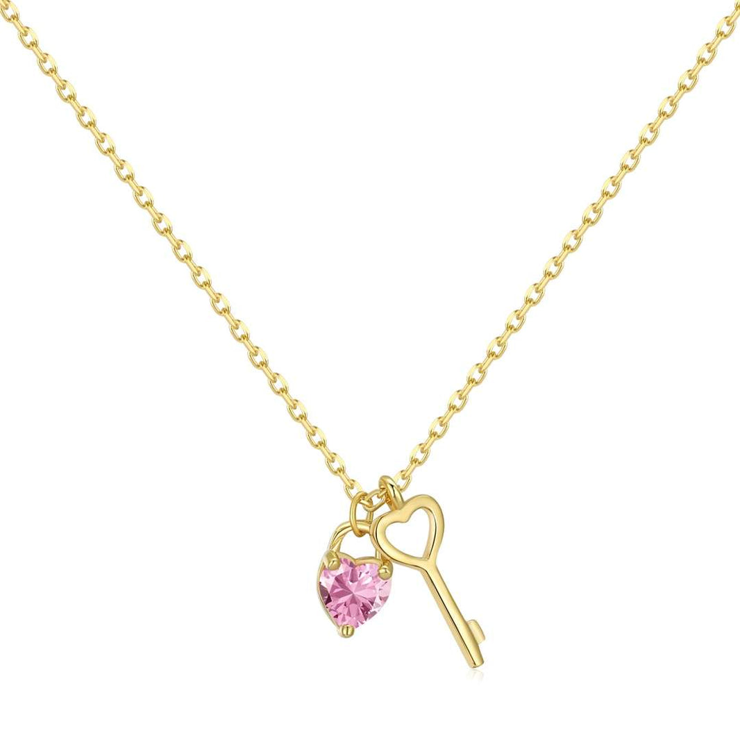 [Amore Jewels]Unique Heart Shape Key Pendent Necklace