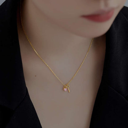 [Amore Jewels]Unique Heart Shape Key Pendent Necklace