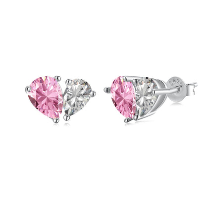 [Amore Jewels]Dazzling Elegant Heart Cut Lover Earrings