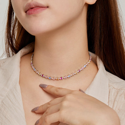 [Amore Jewels]Radiant Colorful Rainbow Necklace