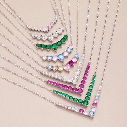 [Amore Jewels]Dainty Colorful Heart Necklace
