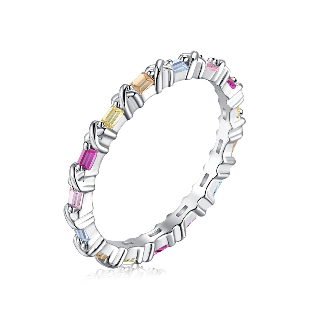 [Amore Jewels]Charming Colorful Round Cut Daily Ring