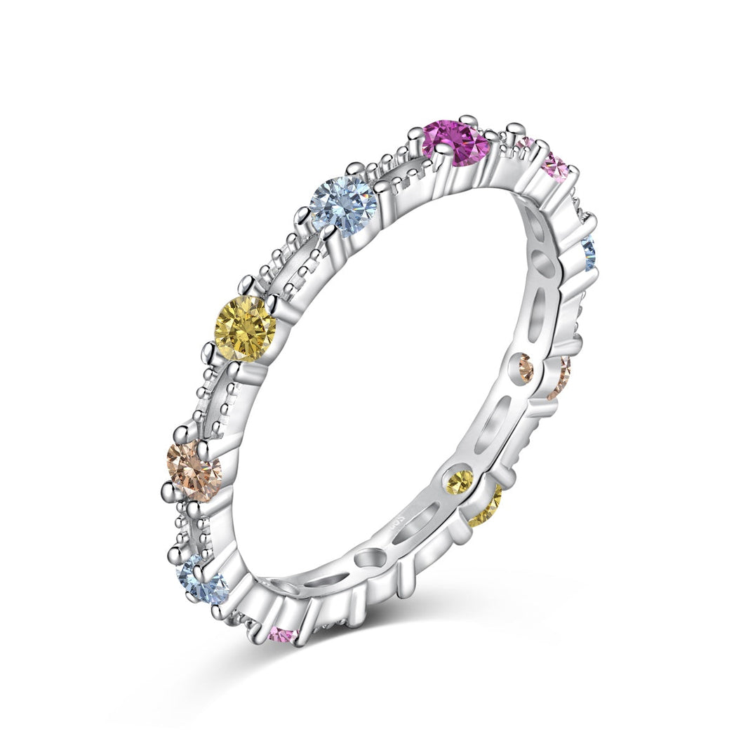 [Amore Jewels]Sparkling Colorful Round Cut Tennis Ring