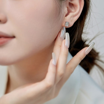 [Amore Jewels]Radiant Luxurious Princess Cut Daily Earrings