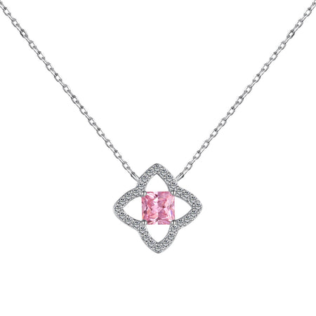 [Amore Jewels]Exquisite Flower Shape Princess Cut Necklace