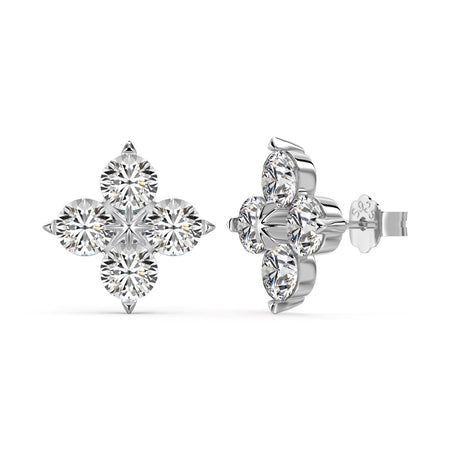 [Amore Jewels]Four-Leaf Clover Eight-Pointed Star Earrings