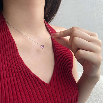 [Amore Jewels]6.0 carat Radiant Heart Shape Necklace