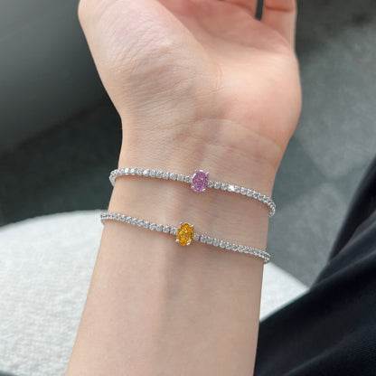 [Amore Jewels]0.75 Carat Exquisite Oval Cut Daily Bracelet