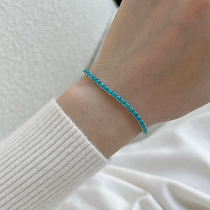 [Amore Jewels]Dainty Charming Round Cut Tennis Bracelet